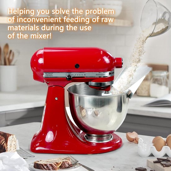 Opzetstuk Staande Mixer - Mixer Accessoire - Ingrediënten Mengen - Roestvrij Staal - 10 x 10 x 10 cm - Zilverkleurig — afbeelding 2