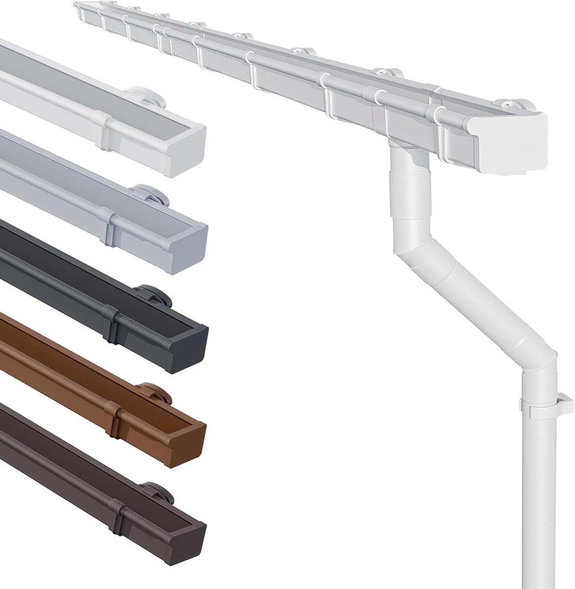 Dakgootset Tuinhuis - Regengoot Set - Water Afvoeren - Compleet Insteeksysteem - 68mm - Wit
