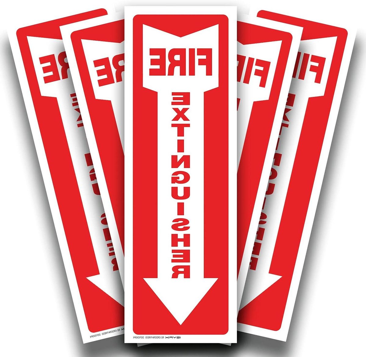 Brandblusser Stickers - Veiligheidsstickers Waarschuwing - Veiligheid Aangeven - UV Weer Krasbestendig - 10 x 30 cm - Rood Wit