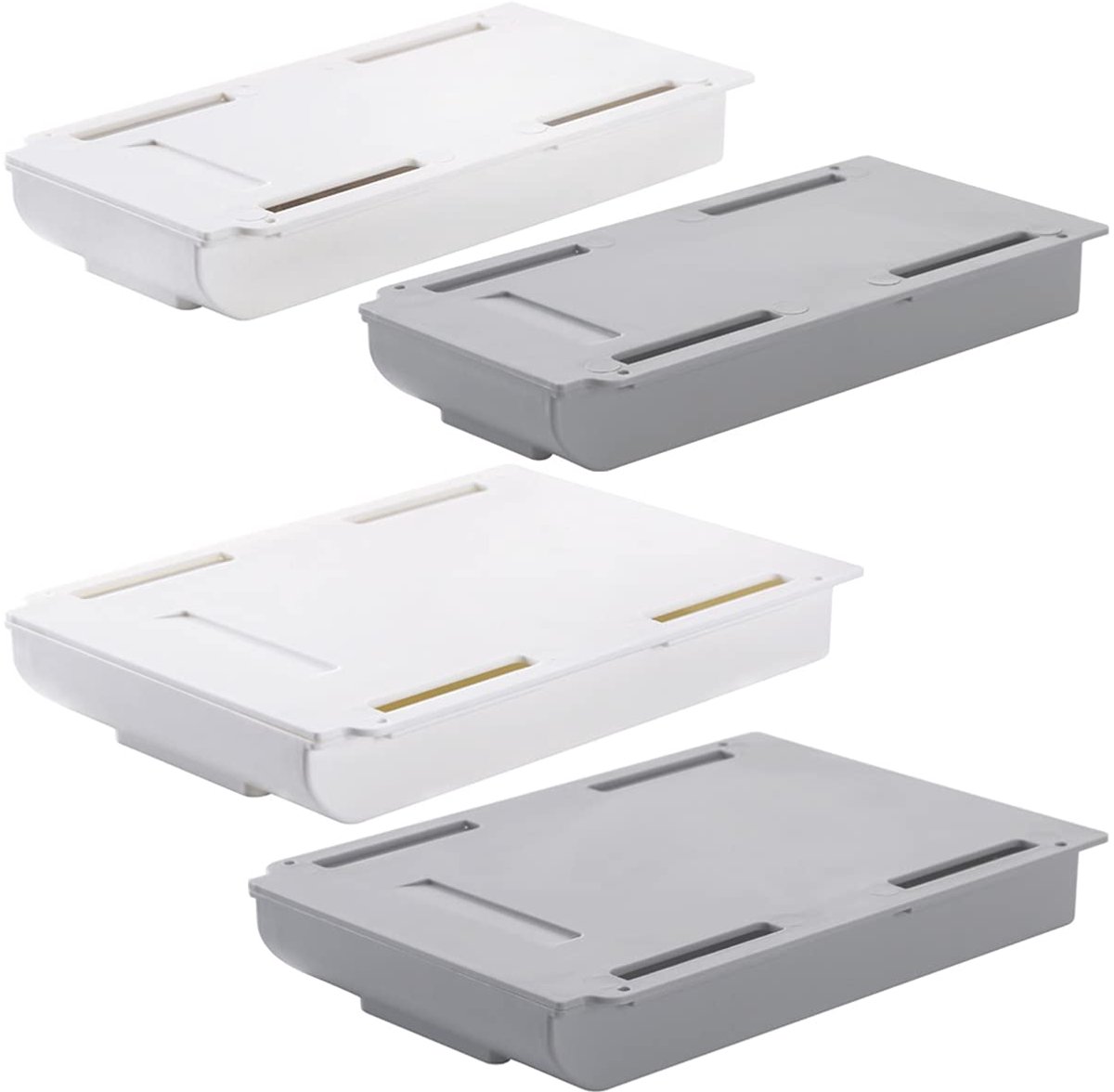 Bureaulade, Forreen 4 Stuks Onder Bureau Lade Organizer Bureau Opbergdoos Verborgen Desktop Organizer Zelfklevende of Schroefgemonteerde voor Kantoor School Thuis