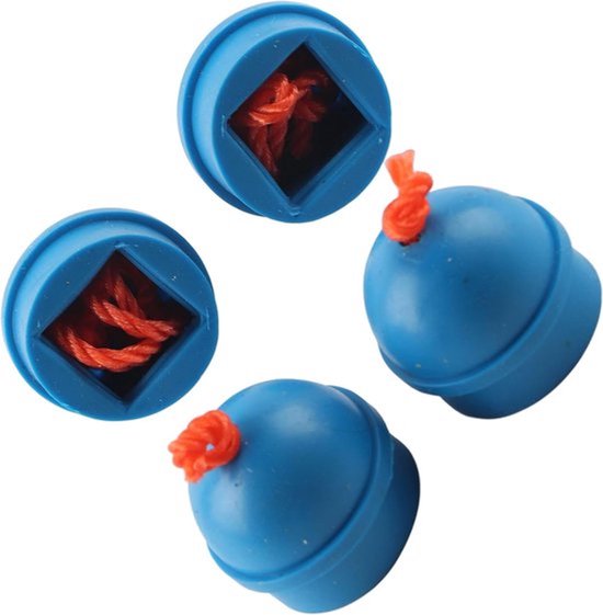 Houders voor pool cue krijt - 4 stuks rubberen biljart krijthouders met koordaccessoire - Chalk Hollow voor tafel - Zwart (Blauw) — afbeelding 2