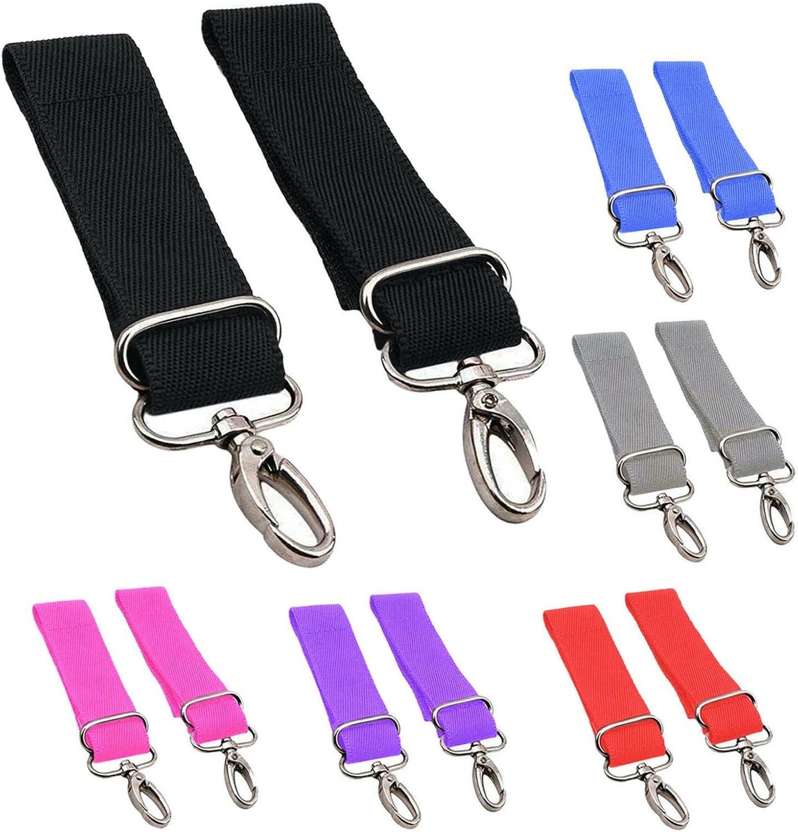 Kinderwagen Haken - Buggy Clips Babytas Haken - Handen Vrij Houden - Aluminiumlegering Materiaal - 12 x 5 cm - Rood