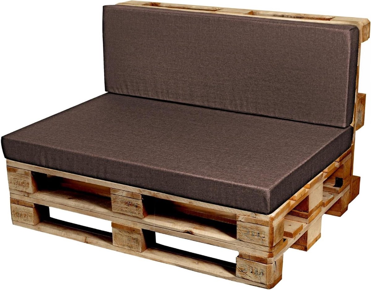 Palletkussens Loungekussen - Sofakussen Tuinkussen - Comfortabel Zitten - Waterafstotend Polyester - 120x80x10 cm - Bruin