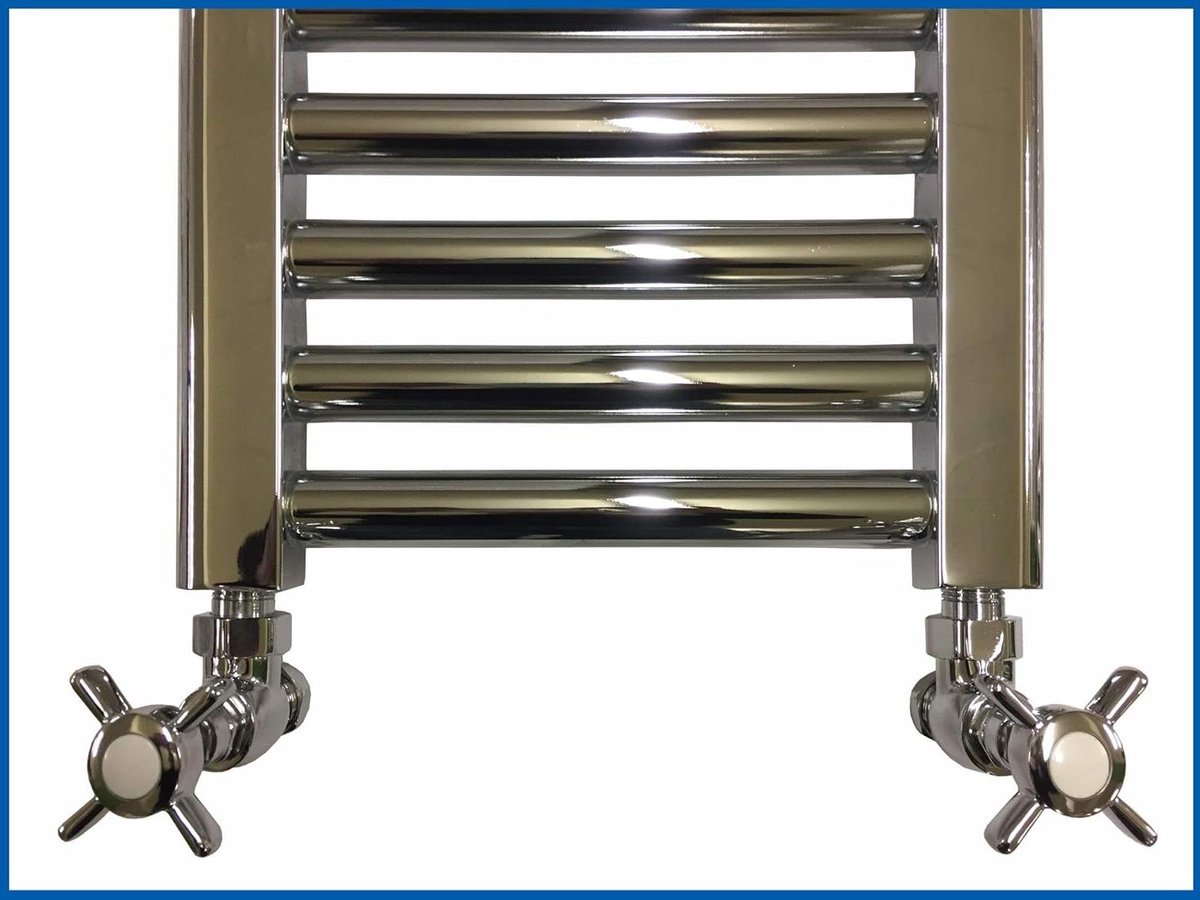 Radiator Kraan - Hoekventiel Set - Verwarming Installeren - Messing Verchroomd - 15 mm - Chroom