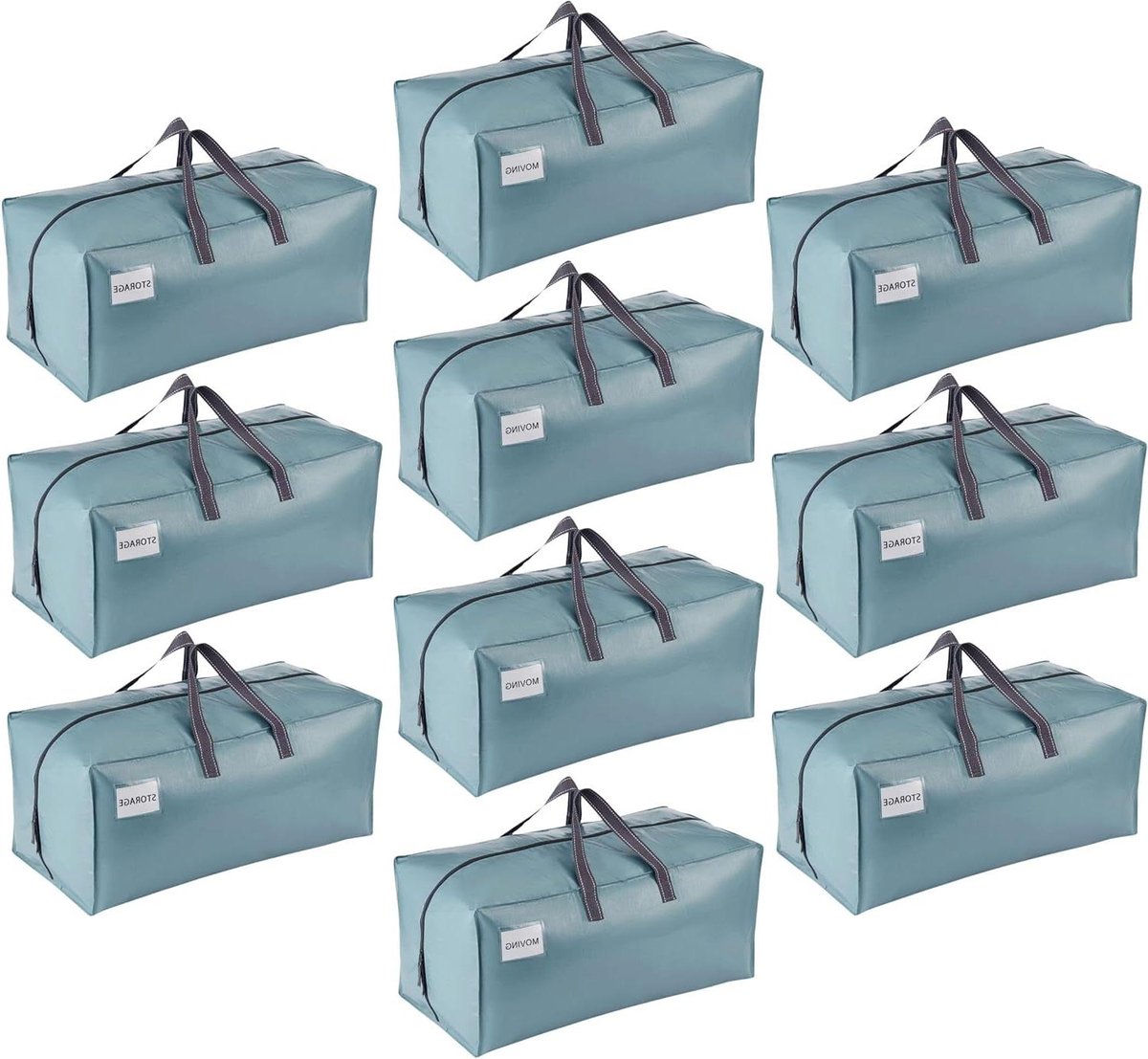 Verhuiszakken Set - Opbergzakken Kleding - Spullen Verhuizen - Met Rugzakbanden - 10 Stuks - Lichtblauw