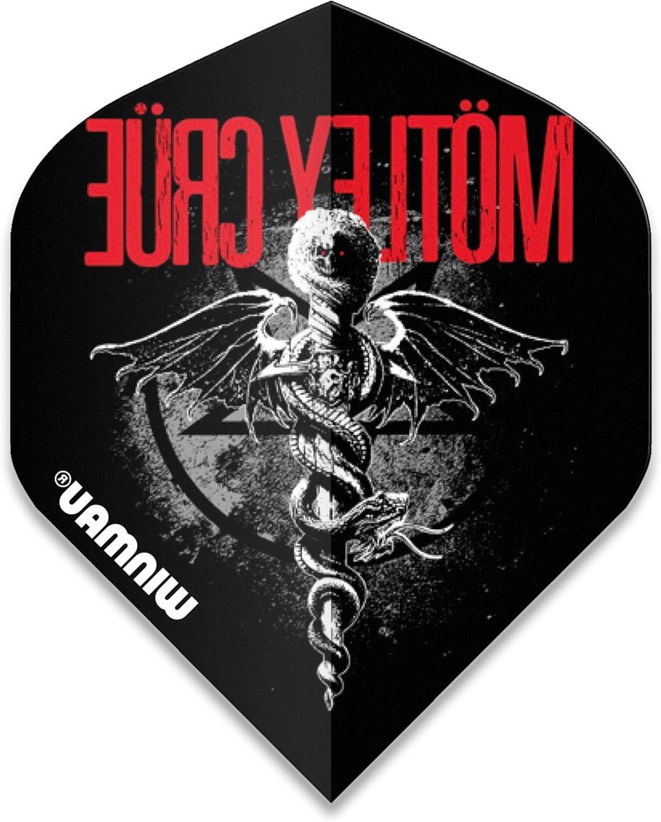 Dart Flights - Extra Dik - Darts Spelen - Poly Metronisch 100 Micron - Set van 3 - Motley Crue Design
