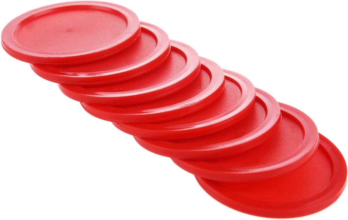 Air Hockey Pucks - Spel Accessoires - Tafelspel Entertainment - Duurzaam Glad Plastic - 8 Stuks 25 Inch - Rood