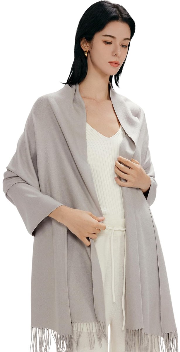 Sjaal Dames Lente met Katoen, 40+ Kleuren Effen & Geruite Pashmina xl Sjaals Stola