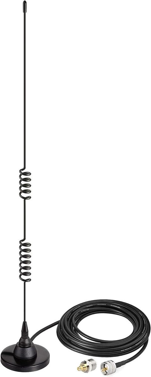 Radioantenne - Auto antenne - Mobiele communicatie - Krachtige magneetvoet - 3 meter kabel - Zwart