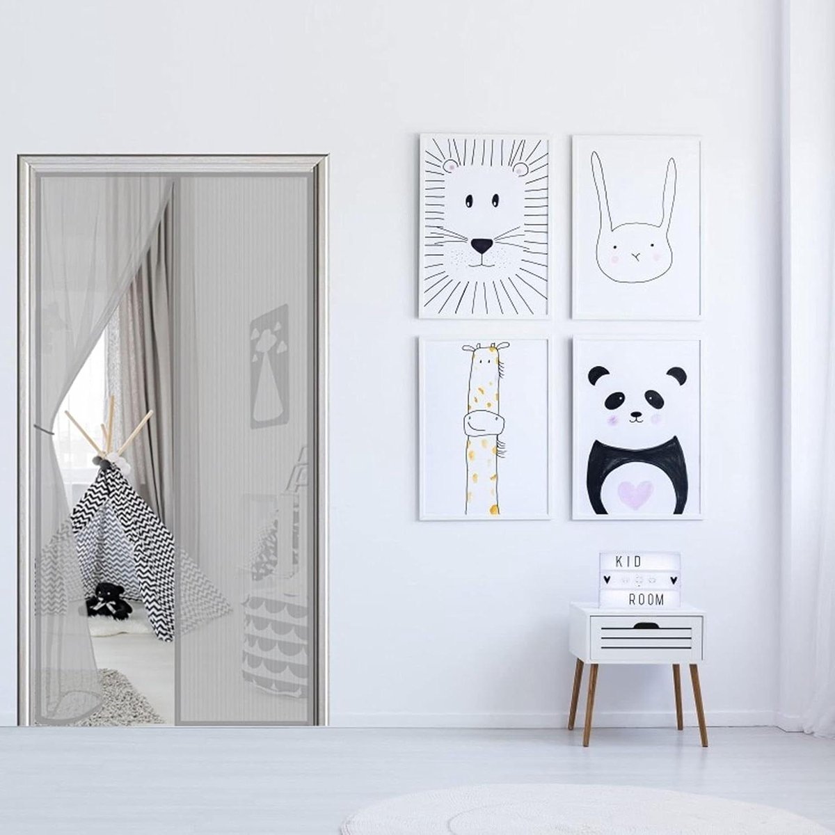 Magnetische Vliegendeur - Horndeur Klamboe - Frisse Lucht Binnen - Automatisch Sluitend - 150 x 250 cm - Grijs