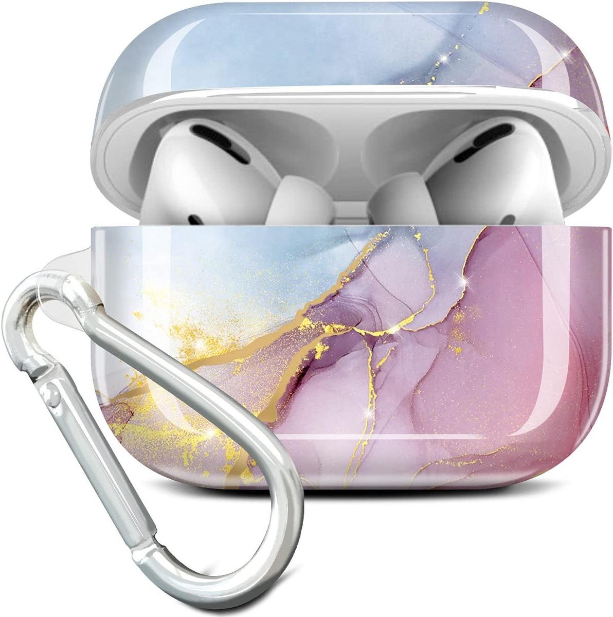 Airpods Pro Hoesje - Beschermhoes Silicone - Opladen en Beschermen - Matte Afwerking - Niet gespecificeerd - Paars Blauw