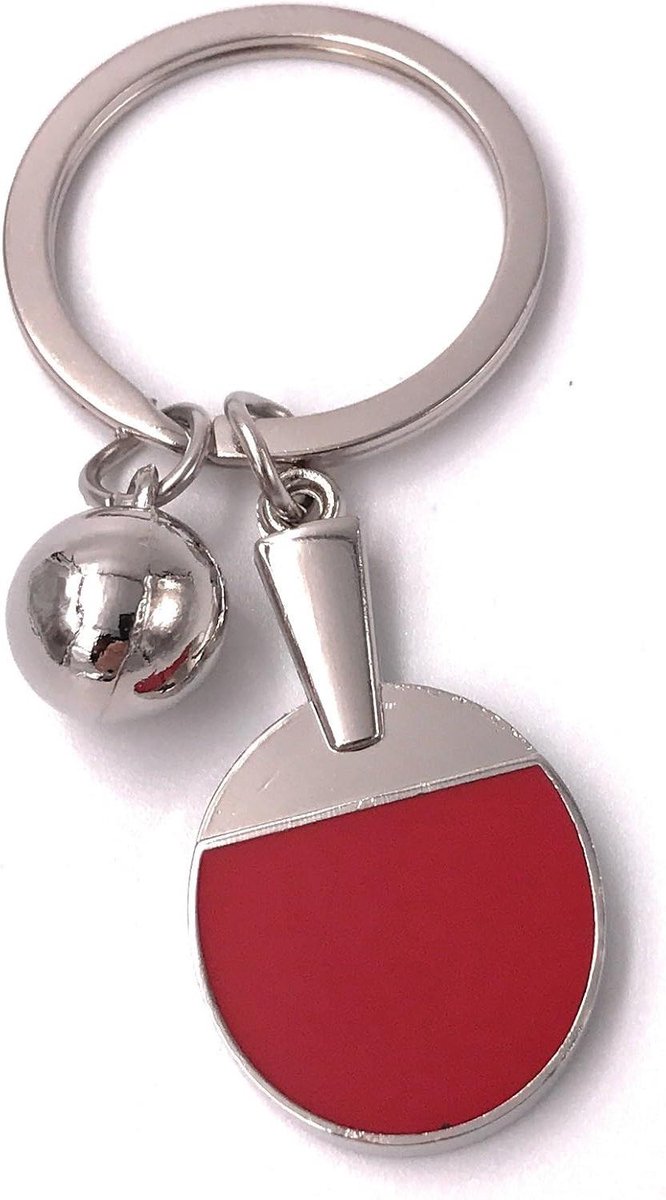 Tafeltennis Sleutelhanger - Bal Hanger - Sleutels Organiseren - Uniek Sport Design - 4 x 3 x 1 cm - Metaal