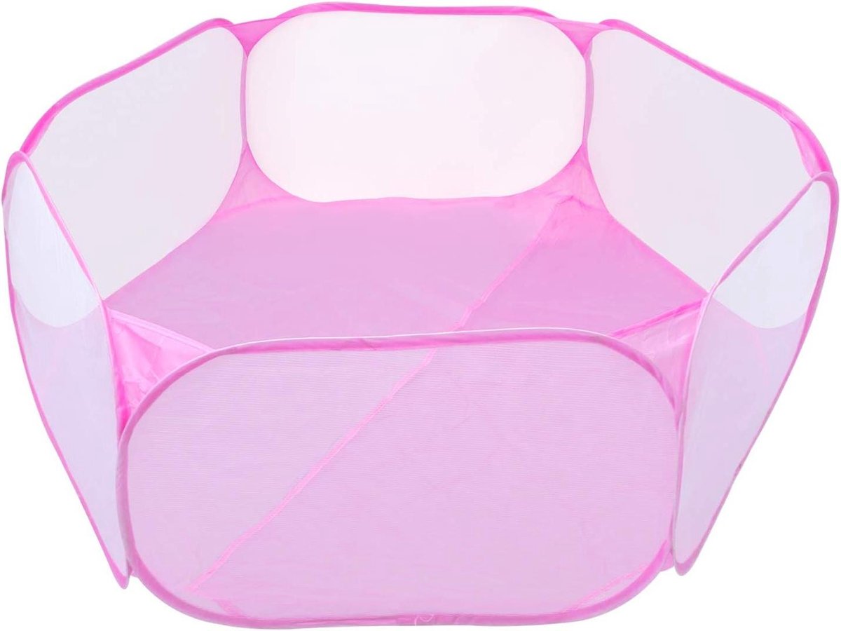 Draagbare Dierenren - Speelkooi Huisdier - Veilige Speeltijd - Automatische Opening - 120 x 37 cm - Roze