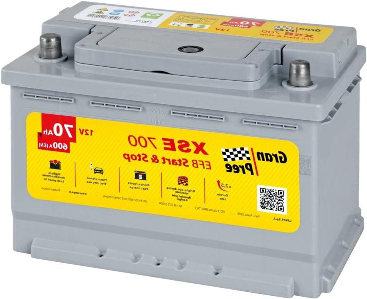 Auto Accu - Start Stop Accu - Voertuig Starten - Matrix Press Technologie - 70 Ah - Zwart