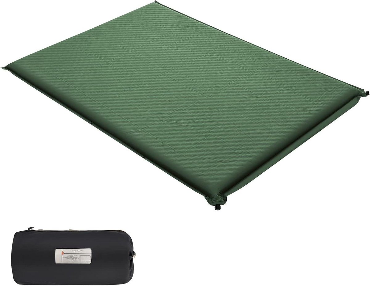 Zelfopblazende Slaapmat - Kampeer Mat - Outdoor Slapen - Verbindbaar Ontwerp - Extra Breed - Groen