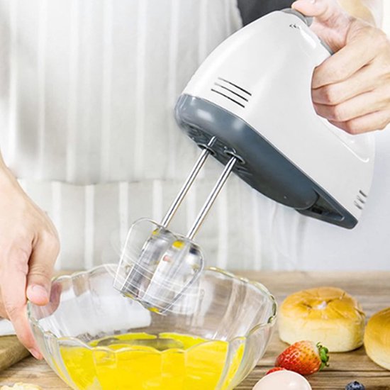 Elektrische Handmixer - Keukenmixer Garde - Huishoudelijk Bakken - Zeven Snelheden - 0.6 Kilogram - Wit — afbeelding 4