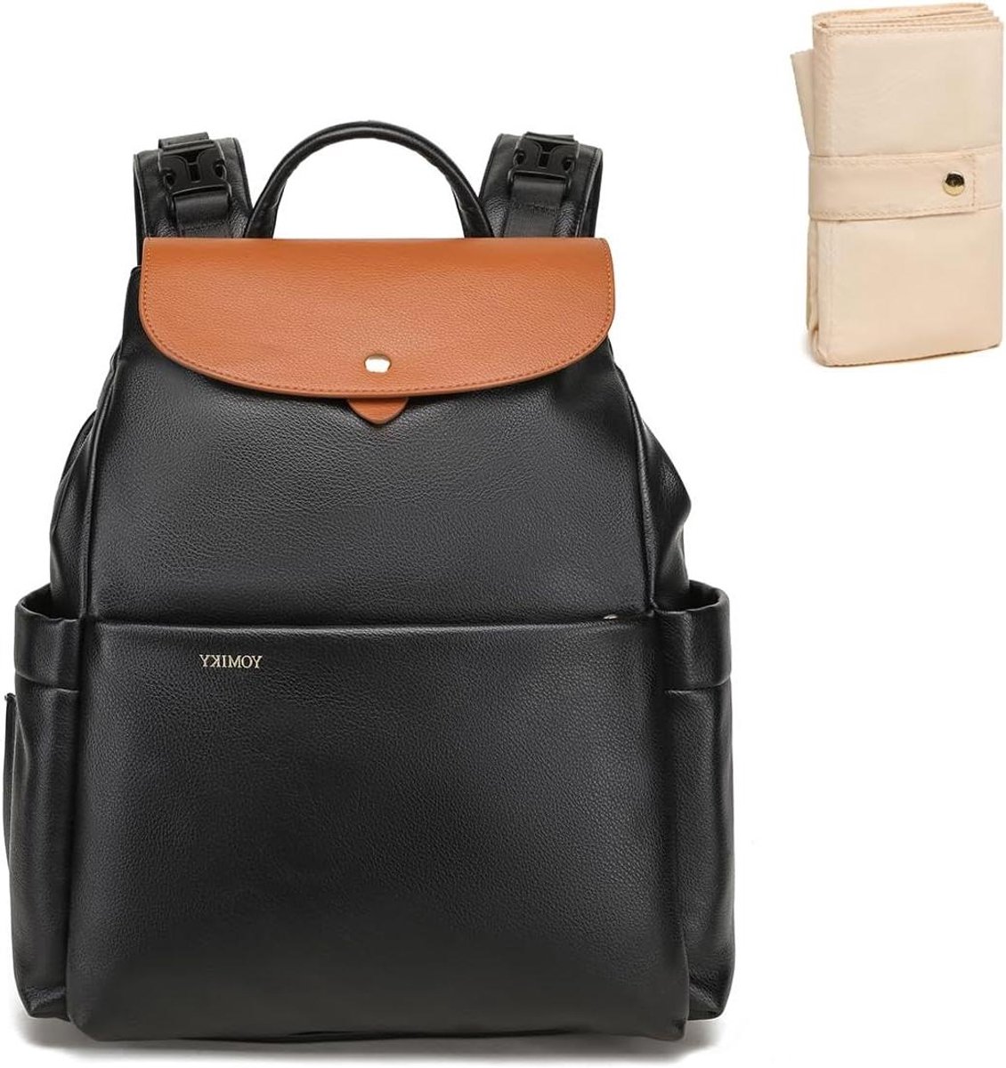 Leren Luiertas - Mama Tas - Baby Verzorging - Veelzijdig Ontwerp - 34 Liter - Zwart