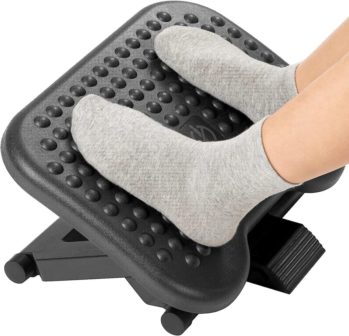 Voetsteun Bureau - Voetenbankje Verstelbaar - Comfortabel Zitten - In Hoogte Verstelbaar - 45.7 x 35.4 cm - Zwart