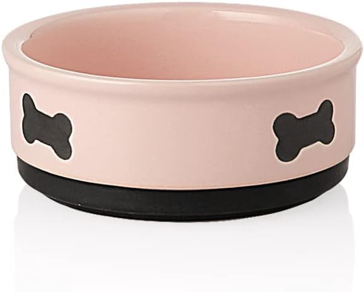Keramische Hondenkom - Voerbak Hond Waterbak - Huisdieren Voeden - Antislip Bodem - 16 oz - Roze