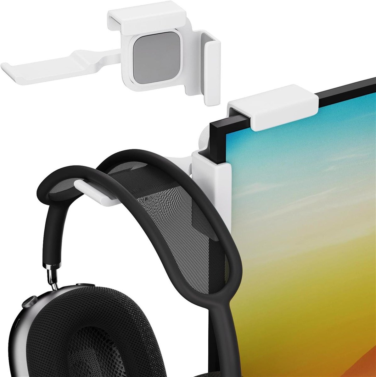 Hoofdtelefoonstandaard - Headset houder - Bureau organiseren - Verstelbare klem - 02-18 cm - Wit