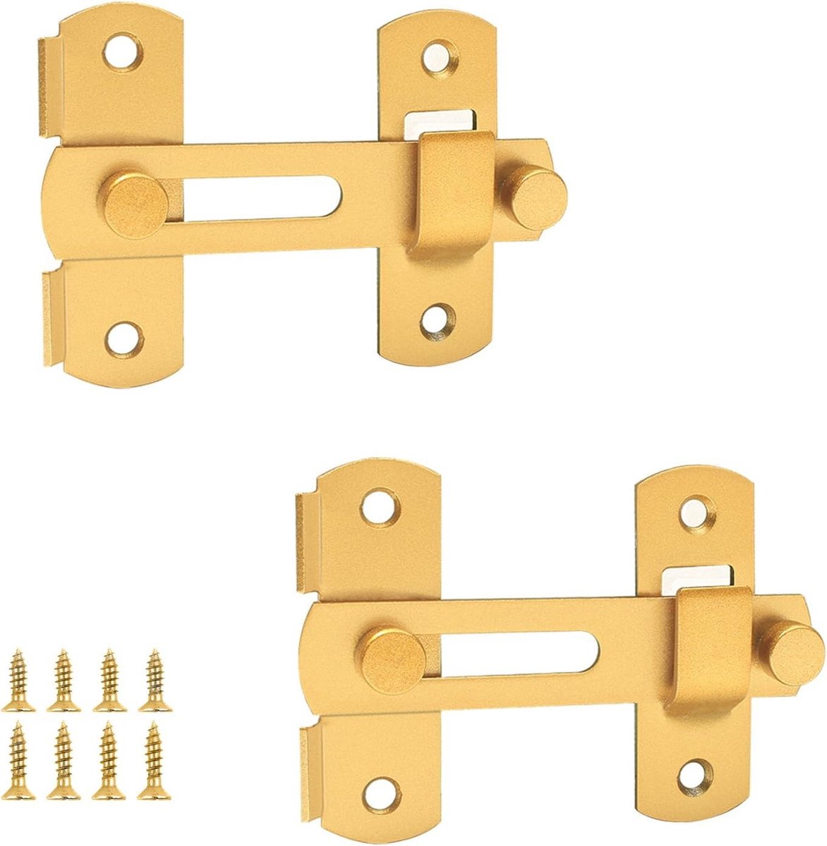 RVS Flip Lock Deurslot Set van 2 Stuks met Schroeven voor Veiligheid van Deuren, Ramen en Meubels