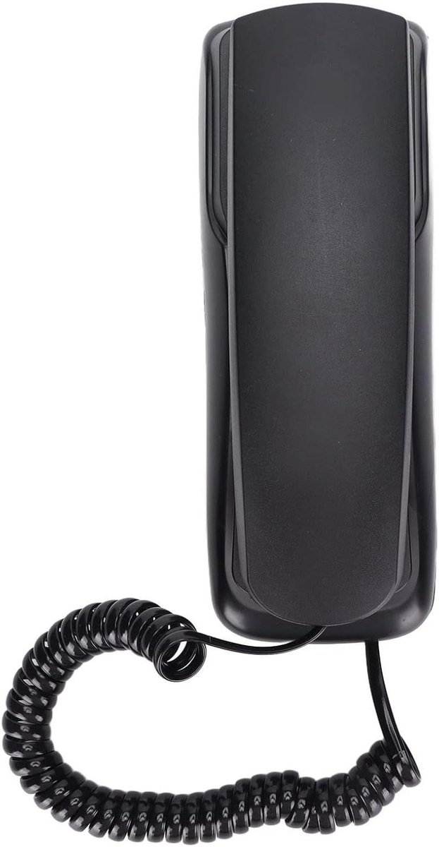 Wandtelefoon - Vaste telefoon Mini - Thuisgebruik - Keuzeherhaling Pauze - 180 mm - Zwart