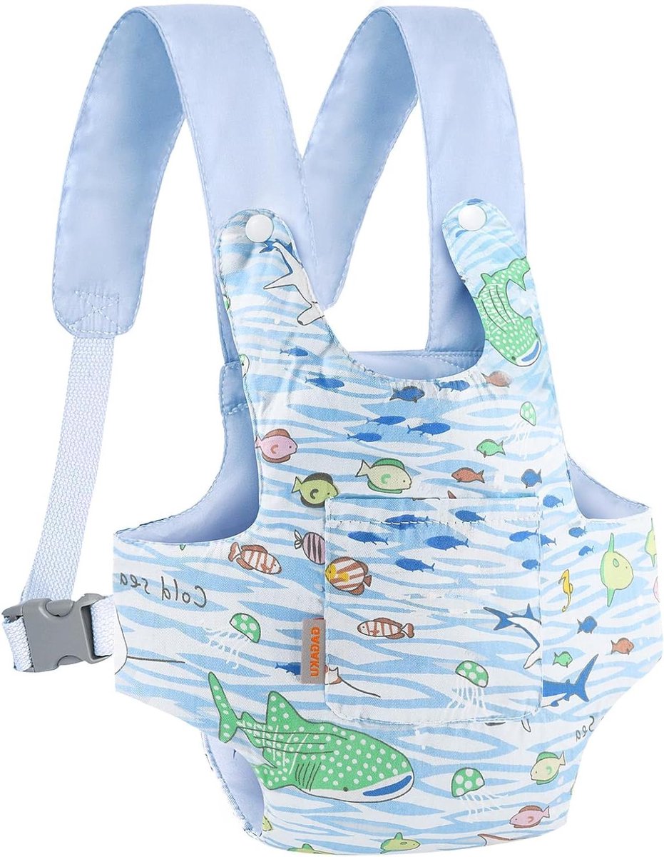Poppen Draagzak - Poppen Drager - Poppen Verzorgen - 3 Draagwijzen - 33 x 28 cm - Blauw