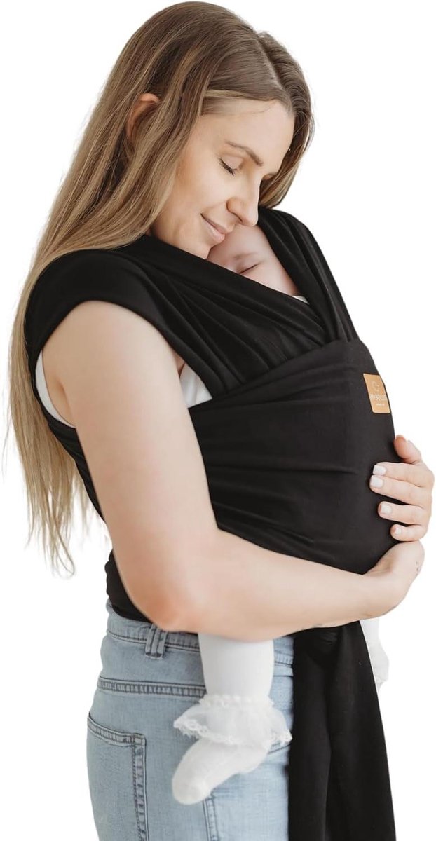 Baby Draagdoek - Draagzak Baby - Baby Dagen - Zelfnivellerend - One Size Fits All - Zwart