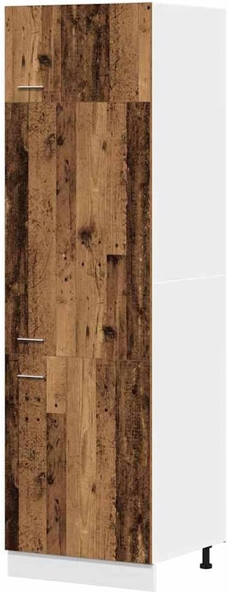 Keukenkast - Opbergkast Keuken - Keuken Organiseren - Met 4 Schappen - 60x207 cm - Oud Houtkleurig