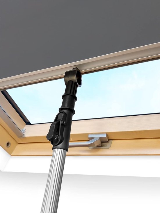Raam Paalopener - Dakraamstok Jaloezie - Dakraam Openen - Verstelbare Kop - 11-2 meter - Zilver — afbeelding 2