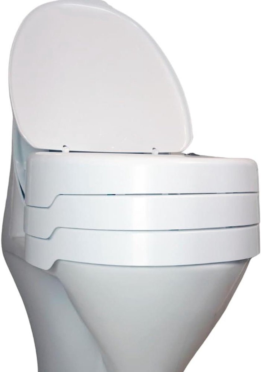 Verhoogde Toiletbril - Toiletverhoger Deksel - Badkamer Veiligheid - Universele Pasvorm - 15 cm Hoogte - Wit