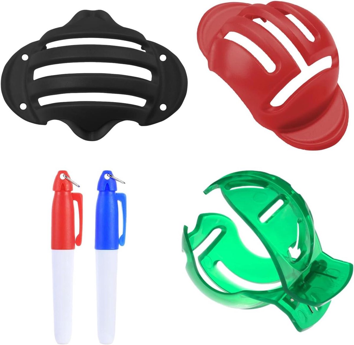 Golfbal Liner Set - Golfbal Markering - Golfen Verbeteren - Duidelijke Lijn Tekenen - 3 Delig - Groen Rood Zwart