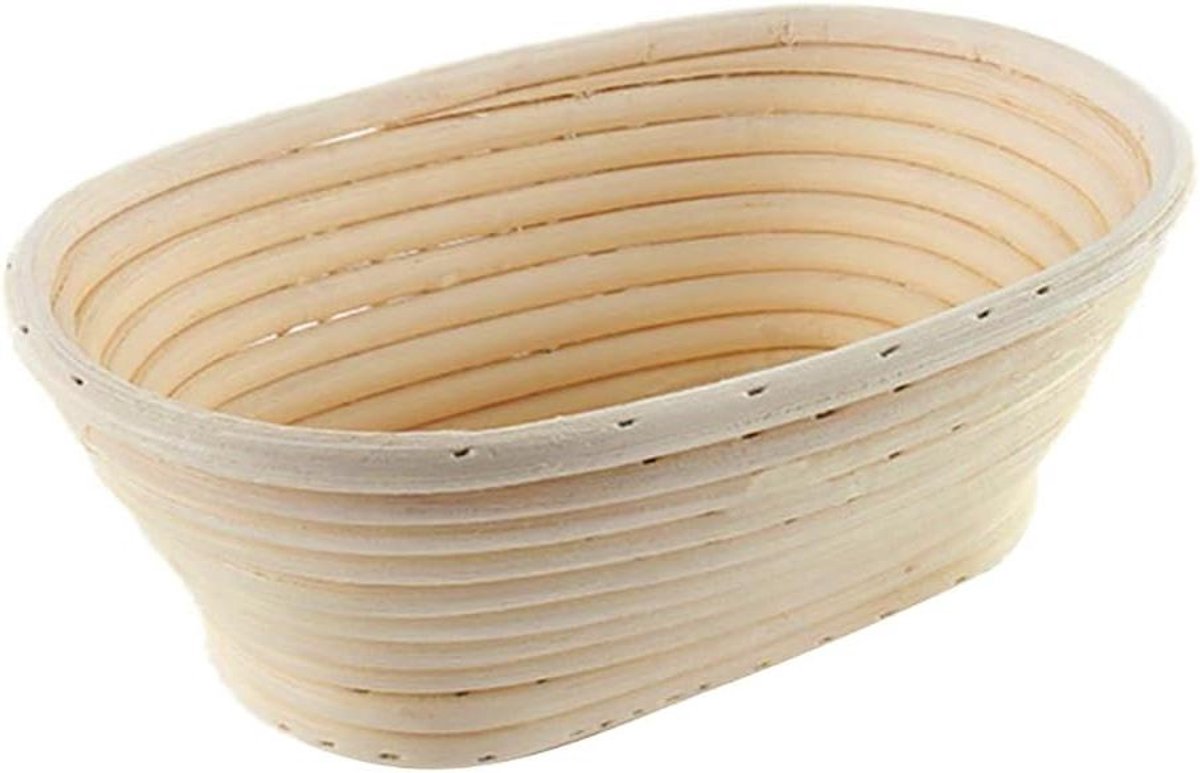Rijsmandje Brood - Banneton mandje - Brood bakken - Handgemaakt natuurlijk rotan - 25 x 15 x 8 cm - Natuurlijk