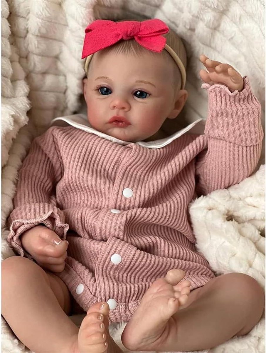 Reborn Babypop - Levensechte Pop Baby Pop - Fantasierijk Spelen - Handgemaakt Detail - 45 cm - Roze