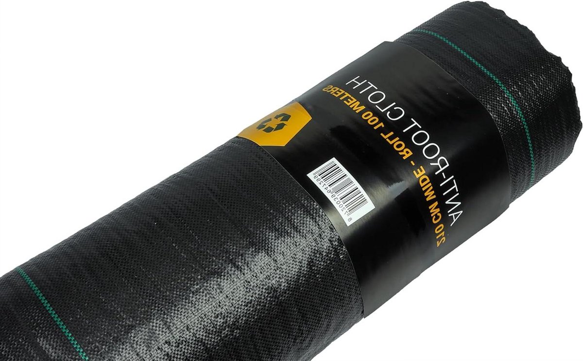 Anti worteldoek - Worteldoek gronddoek - Onkruid voorkomen - UV-bestendig waterdoorlatend - 210 cm x 100 m - Zwart