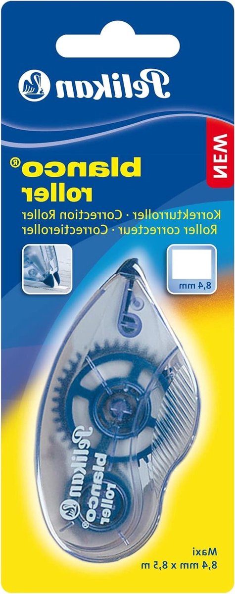 CorrectieRoller - Correctieband Maxi - Fouten Corrigeren - Overschrijfbaar Droogcorrectie - 84mm x 10m - Wit