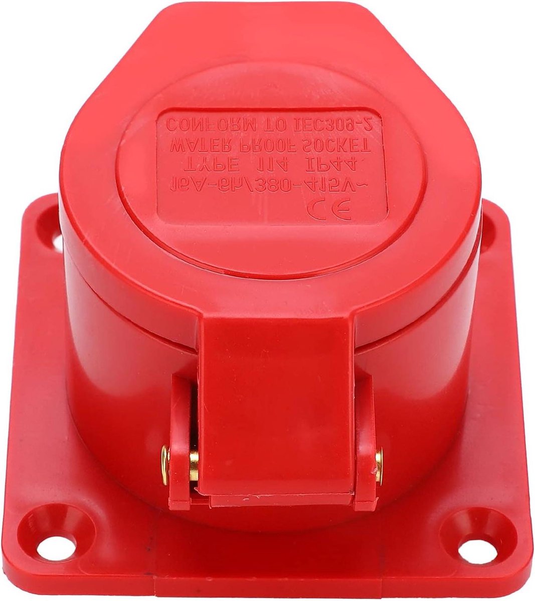 Industrieel Stopcontact - Wandcontactdoos Flens - Stroomvoorziening Buiten - Waterdicht IP44 - 16A 4-pins - Grijs