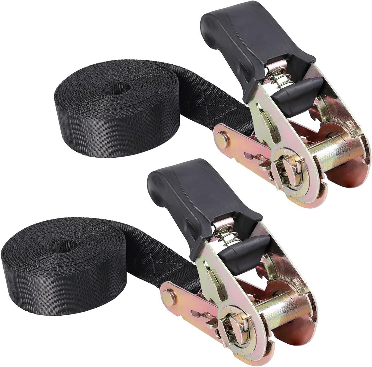 Ratelriem - Spanbanden Sjorbanden - Lading Zekeren - Eenvoudige Riem - 2.5 cm x 2.4 m - Zwart