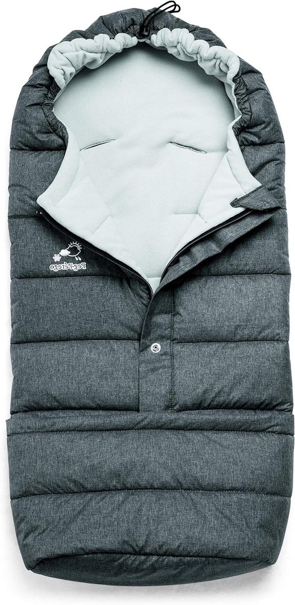 Voetenzak Universeel - Babydeken Buggy - Baby Warm Houden - Verstelbaar in Drie Lengtes - 20x26.67x13.34 cm - Grijs