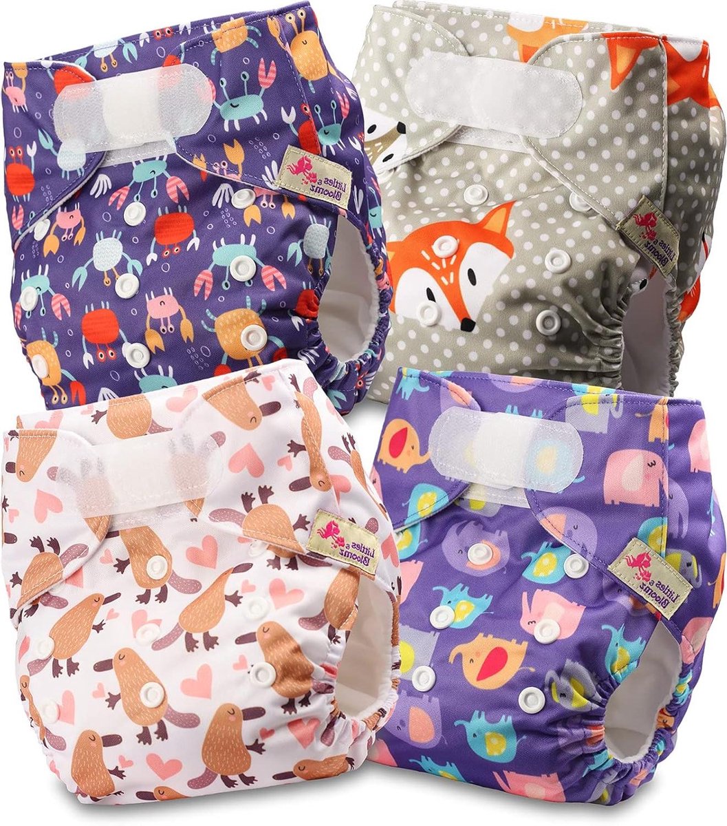 Herbruikbare Pocketluiers - Wasbare luiers - Baby verzorgen - Klittenbandsluiting - 0-3 jaar - Meerdere prints