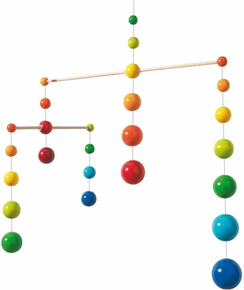 Houten Mobiel Regenboogballen - Baby Mobiel Hout - Babykamer Decoratie - Gekleurde Houten Ballen - 1 stuk - Multicolour