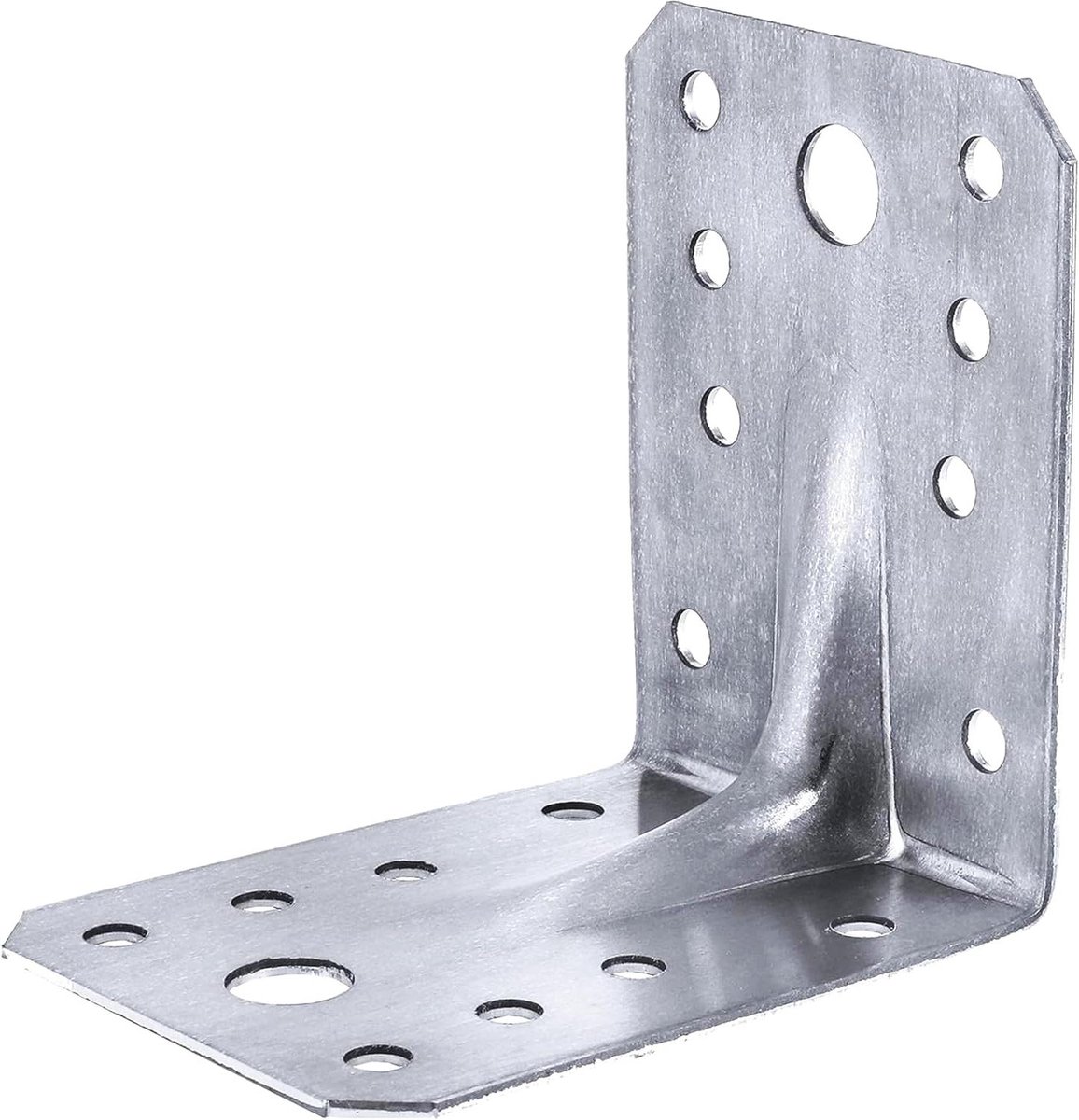 Hoekbeugels Staal - Versterkingsbeugels L-vorm - Houtverbindingen Verstevigen - Gegalvaniseerd Corrosiebestendig - 70x70x55x2.0mm - Zilver