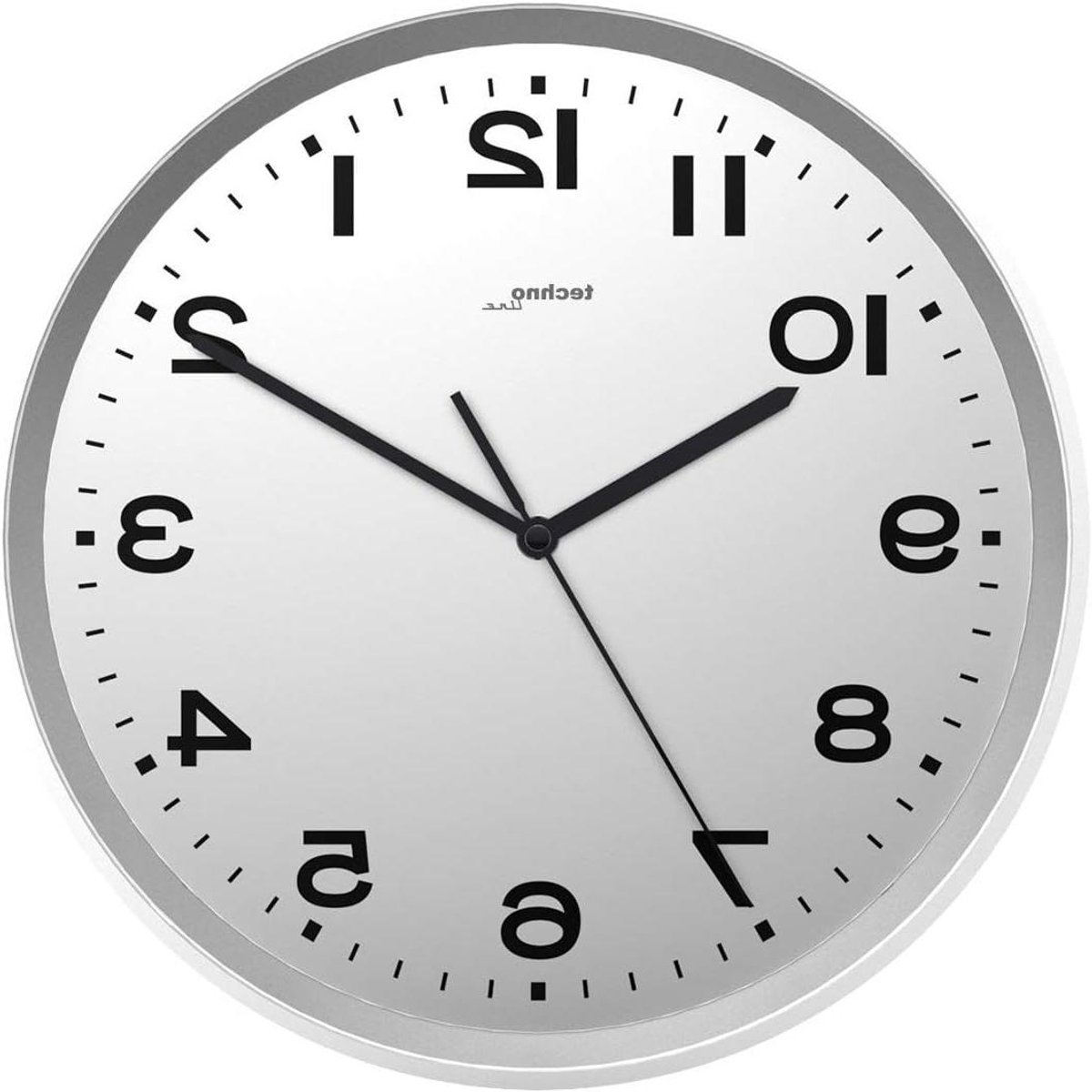 Analoge Wandklok - Radiogestuurde Klok - Tijd Weergeven - Automatische Tijdinstelling - 30 cm Ø - Zilver