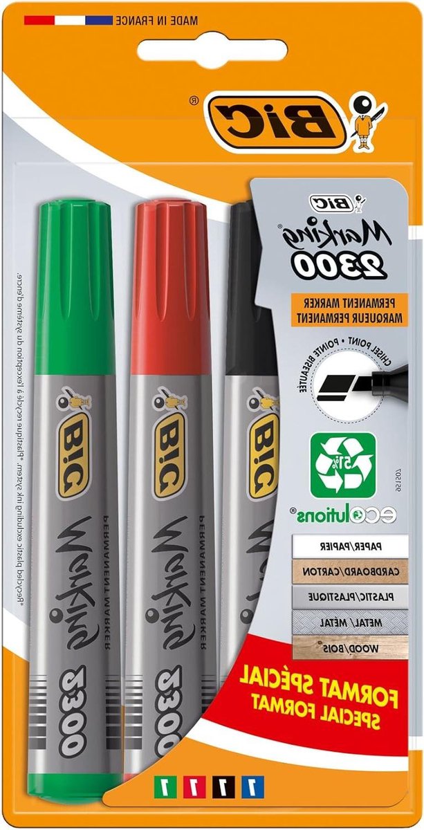 Permanente Markers - Stiften Set - Markeren op Papier - Sneldrogende Inkt - 4 Stuks - Zwart Blauw Rood Groen