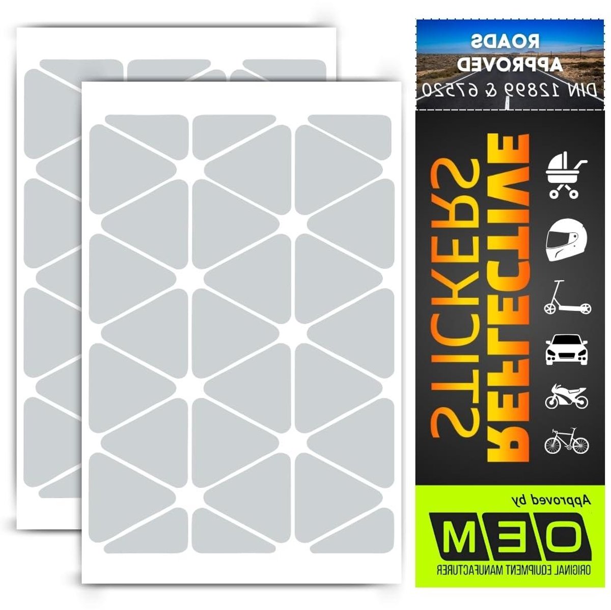 Reflecterende Tape - Veiligheidsstickers - Verbeter Zichtbaarheid - ECE 104 Goedgekeurd - 54 Stuks - Wit