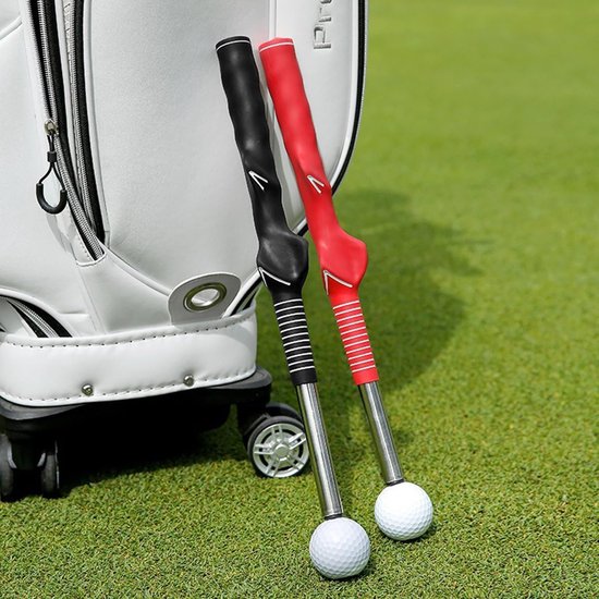Golf Swing Trainer - Golfhulp Golfoefening - Golfswing Verbeteren - Met Impact Geluid - 385-66cm Intrekbaar - Rood van GOLF — afbeelding 5