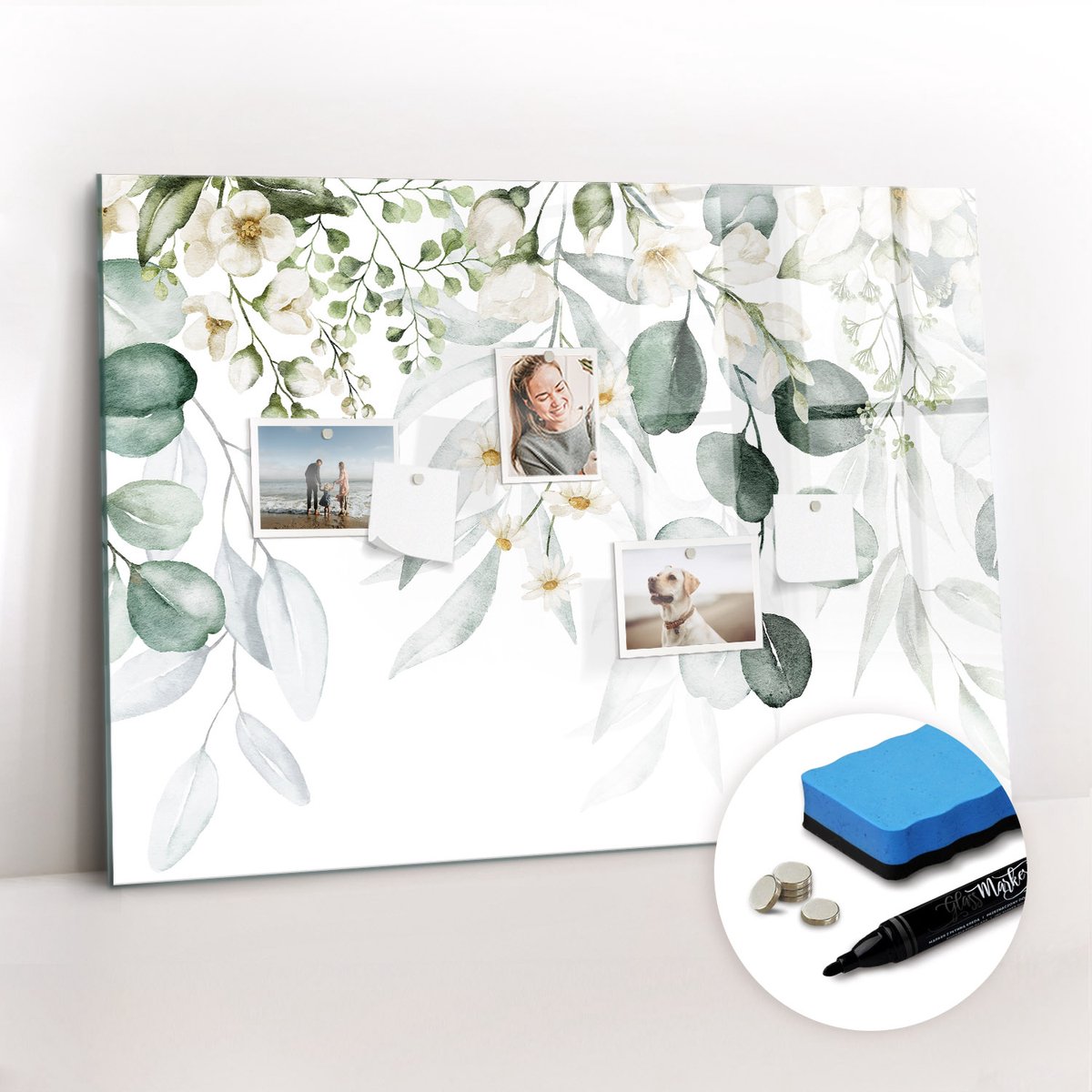 Tulup Whitebord - Planten natuur - 100 x 70 cm - Groente Magneetbord Keuken - Gratis 5 Sterke Magneten + Whiteboard Marker & Wisser - Wanddecoratie Kantoor - Magnetisch Bord Kind - Productiviteit Tools