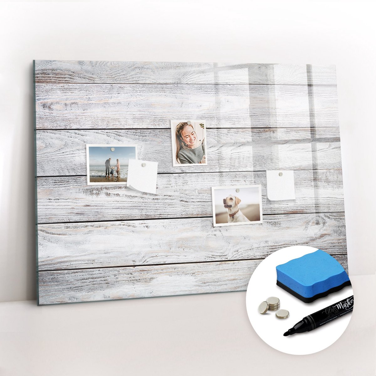 Tulup Whitebord - Geschilderde planken - 100 x 70 cm - Wit Magnetisch Wandbord - Gratis 5 Sterke Magneten + Whiteboard Marker & Wisser - Wanddecoratie Kantoor - Magneetbord Keuken - Productiviteit Tools