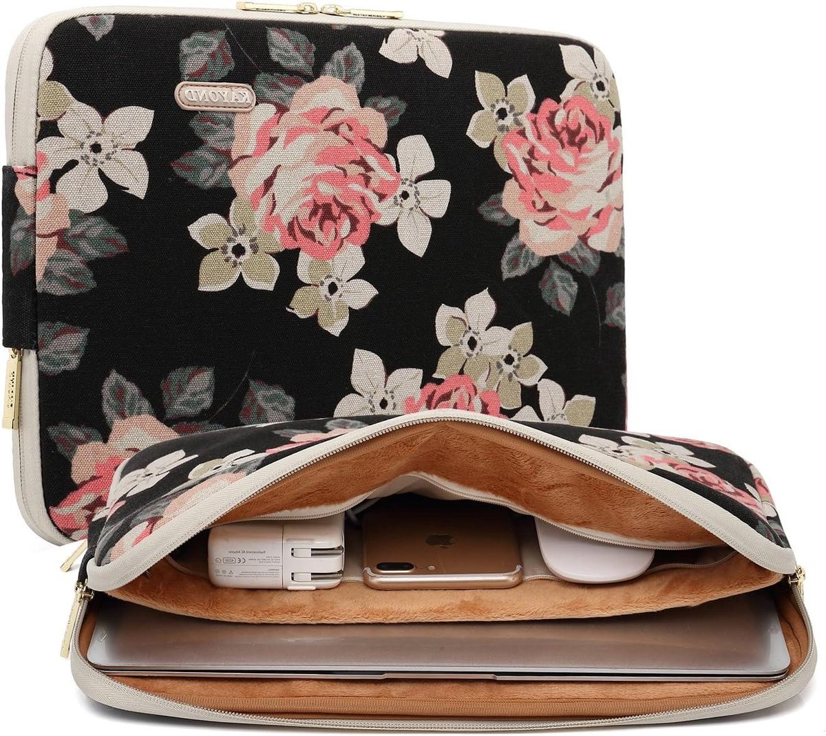 Waterdichte Laptoptas met Stijlvol Rozenpatroon voor 13-13.3 Inch