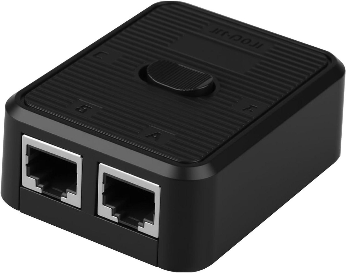 Netwerk Switch - LAN Splitter - Internet Verdelen - 2 in 1 uit - 6 x 5 x 25 cm